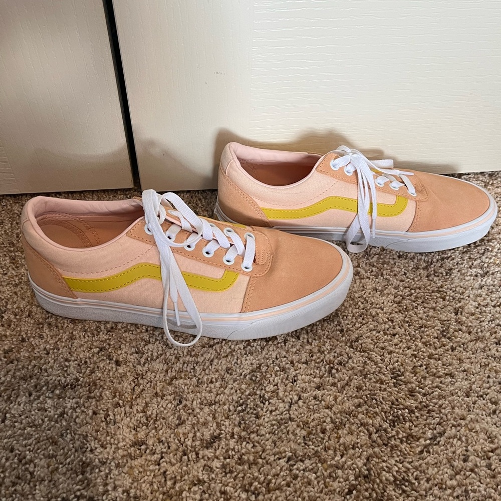 Peach and yellow vans